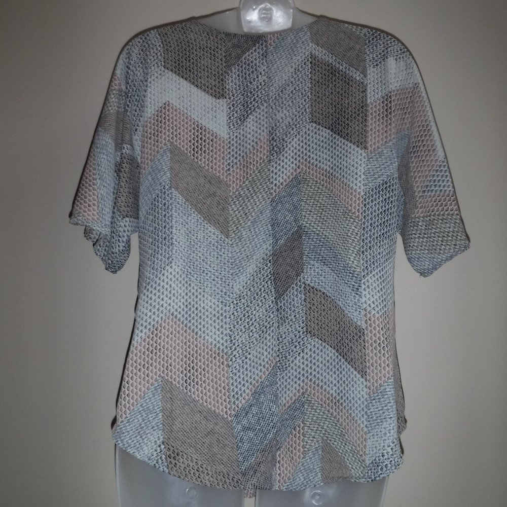 Collection by BOBEAU Patchwork Print Blouse sz S - Picture 2 of 4